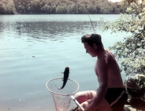 Dad catching a Catfish