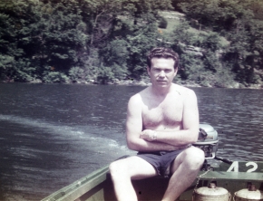 Dad in boat at Gwinn