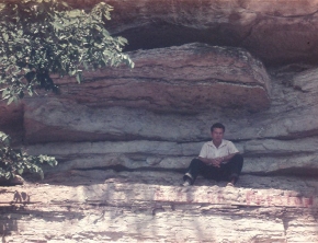 Dad on the rocks